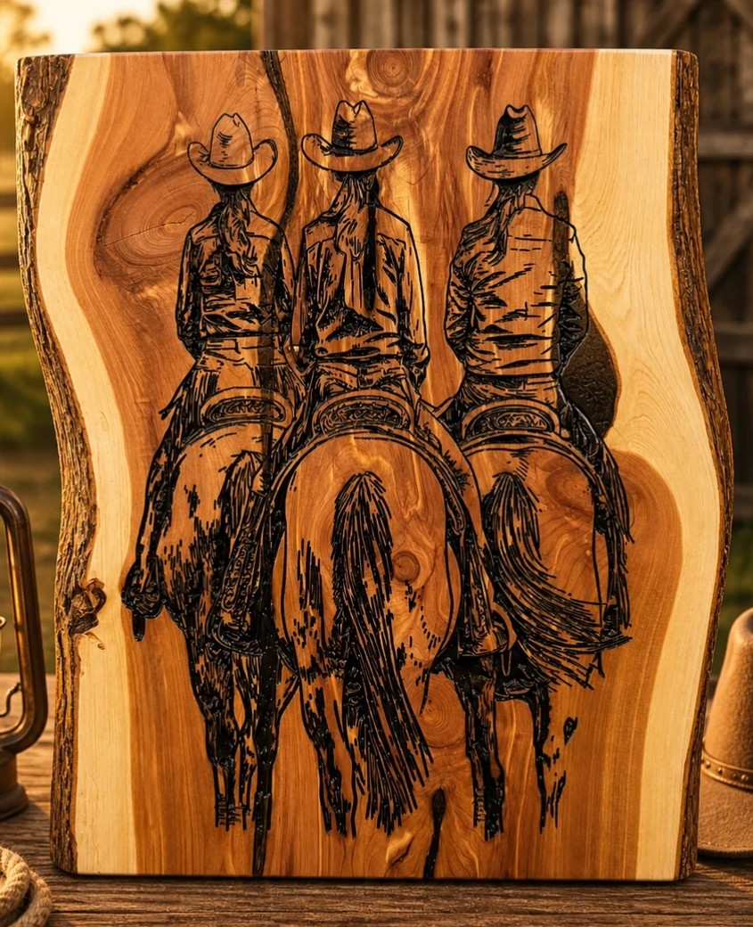 3 riding cowgirls